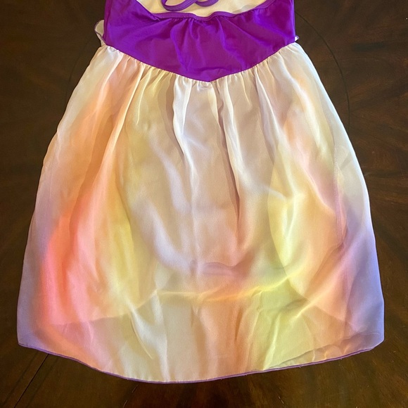 Alexandra Lyrical Dance Costume Purple Rainbow halter leotard w dress overlay AL - Picture 6 of 6